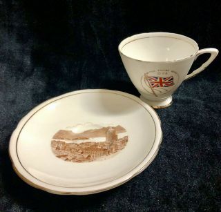Royal Stafford English Bone China 1954 British Empire Games Tea Cup And Saucer