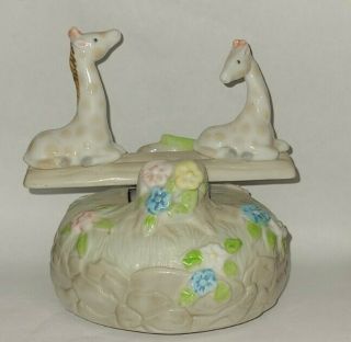 Vintage Giraffe Sew Saw Music Box Plays Its A Small World After All