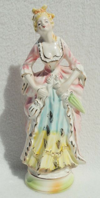 Vintage Hand Painted Porcelain Victorian Lady Woman Girl Figurine Figure 4421