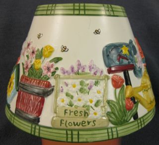 Yankee Candle Medium/large Jar Shade Fresh Flowers Bees Garden Pots Summer Chip