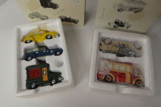 Department 56 Heritage Village Cars Bus Taxi Delivery And Milk Truck Accessories