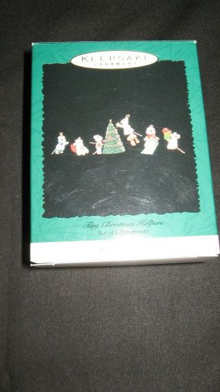 Hallmark Miniature Ornament 1996 Tiny Christmas Helpers - Set Of 6 - Mice