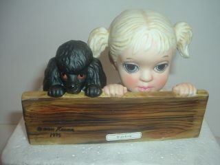 Dave Grossman Margaret Keane Big Eyed Watching Girl And Poodle Figurine 1976