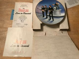 The Beatles " Live In Concert " Plate 1 W/coa & Box 1991 Delphi Apple 2586 I