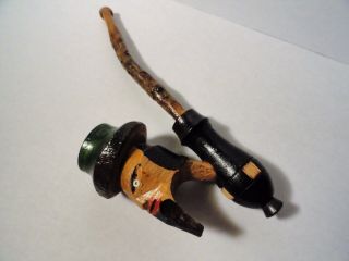 Vintage Anri - Hand - Carved Wooden Pipe - 5 - 1/2 " Long Pipe - Italy