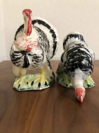 Vintage Chase Ceramic Hand Painted Turkey Salt And Pepper Shakers Japan
