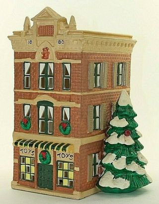 Vintage 1986 Department 56 Snow Village The Toy Shop Lighted Building Display