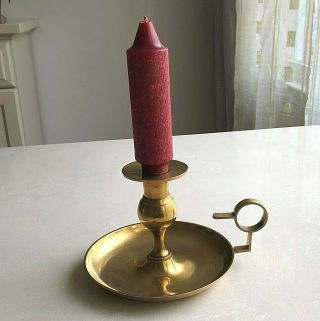 Candlestick Brass Chamber Candle Holder Finger Loop Christmas Decoration