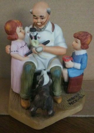 Vintage Norman Rockwell The Toymaker Porcelain Figurine 1982 Limited Edition