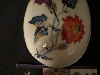 Limoges Porcelain Egg shaped trinket box with flowers made in France 2