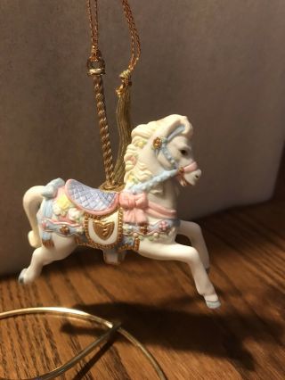 Vintage Collectible Carousel Christmas Ornament - White Horse 1989