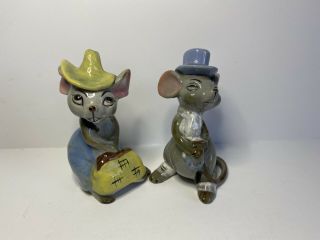 Vintage Salt & Pepper Shakers Country And City Mouse Set Of Mice