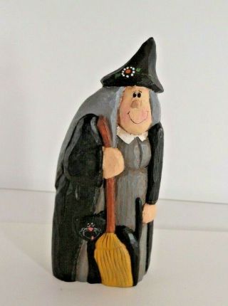 Eddie Walker Witch With Broom Black Cat Figure Midwest Of Cannon Falls 6 1/4 "