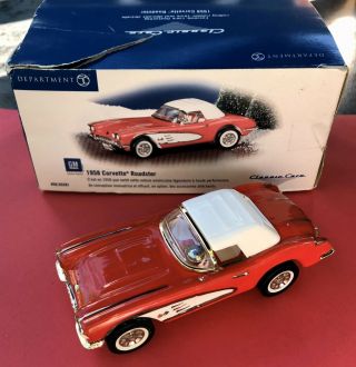 Department 56 Snow Village Classic Cars - 1958 Corvette Roadster 56.  55281 W/ Box