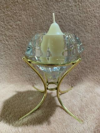 Partylite 24 Crystal Diamond Solitaire Votive Candle Holder P0174 Retired
