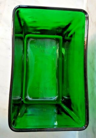 Vintage Napco 1164 Emerald Green Glass Rectangular Vase Planter Napkin Holder