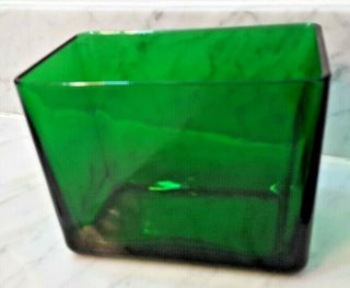 Vintage NAPCO 1164 Emerald GREEN GLASS Rectangular VASE PLANTER NAPKIN HOLDER 3