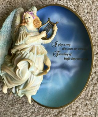 Bradford Exchange Messages From Heaven " Angel Of Hope 3 - D Collector Plate