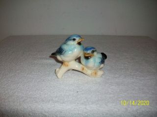 Goebel Porcelain Baby Blue Birds On A Branch Figurine No 38135 G8