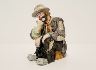 Emmett Kelly Jr Miniature The Thinker Clown Figurine By Flambro 3 1/4 " Tall
