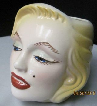 Marilyn Monroe Coffee Tea Mug Head Vase Made By Clay Art 1996