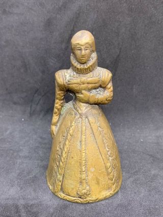 Antique Victorian Lady Brass Bell
