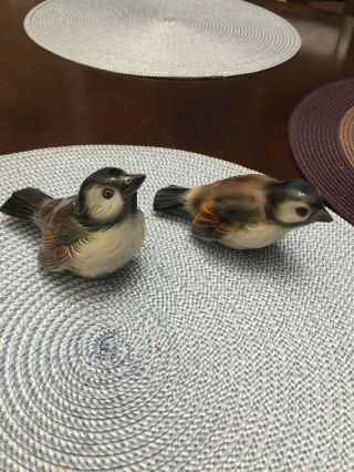 2 Vintage Goebel Sparrow Bird Figurines 1972 Germany Cv 72 Porcelain Set Of 2