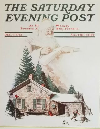 Norman Rockwell Vintage Poster Print 17 " X 22 " Good Deeds Santa Christmas 1924