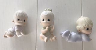 Precious Moments Set Of 3 Baby Figurines E - 2852/d E - 2852/e E - 2852/f