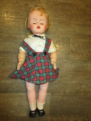 Vintage 24 " Baby Doll Hard Plastic Battery Operated Jointed Antique Toy