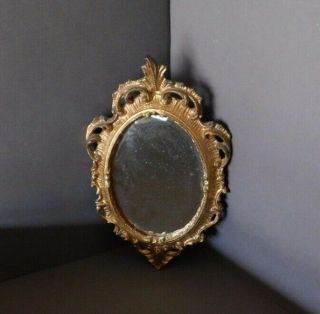 Victorian Vintage Gold Gilt Carved Wood Wall Mirror (o)