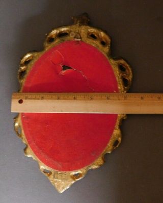 VICTORIAN VINTAGE GOLD GILT CARVED WOOD WALL MIRROR (O) 3