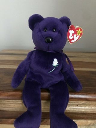 Ultra Rare 1st Edition With No Space On Hang Tag Ty Princess Diana Bear 1997