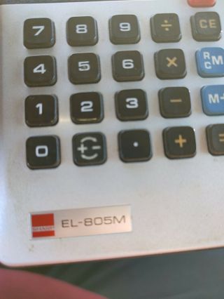 Rare Vintage Sharp EL - 805M Liquid Crystal Calculator 3