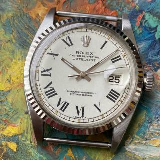 Rolex Datejust 1601 Vintage Watch 100 Year 1972 Rare Buckley Dial 36 Mm