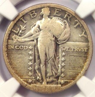 1918/7 - S Standing Liberty Quarter 25c Overdate Coin - Ngc Vg8 - Rare Key Date