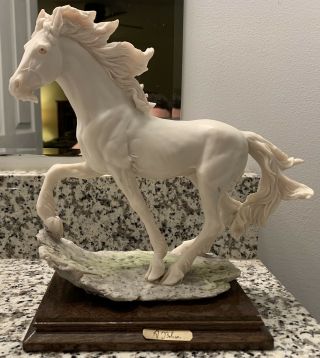 Rare Vintage Auro A Belcari Sculpture Horse Italy Capodimonte Porcelain
