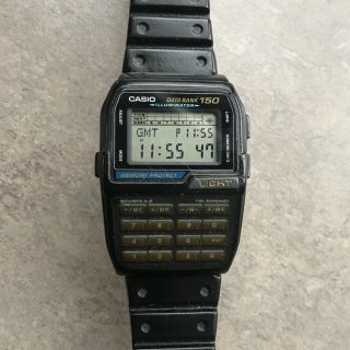 Rare Vintage Casio Dbc - 150 Digital Data Bank Calculator Watch Module 1477 Bin S