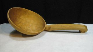 Vintage Antique Idaho Mountain Man Hand Carved Wooden Large Spoon Scoop