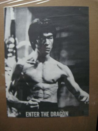 Vintage Bruce Lee Enter The Dragon Black And White Small Poster 13450