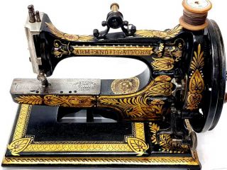 Wow Antique & Rare Arm & Platform Sewing Machine,  Box,  Attachment,  Instructions
