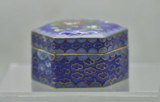 Well Made Vintage Chinese Hexagonal Cloisonne Enamel Trinket Box