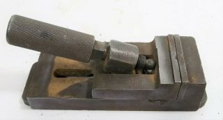 Rare Vintage Machinist Drill Press Vise 2.  5 " Jaw No.  V2 Odd Patina Old