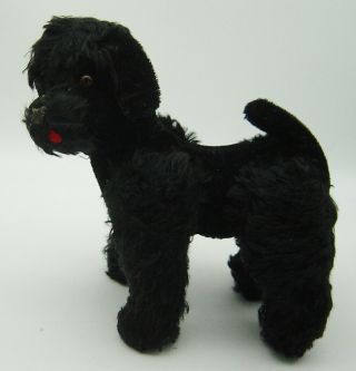 Vintage 50s/60s Steiff Black Mohair Snobby Poodle Dog 24 Cm