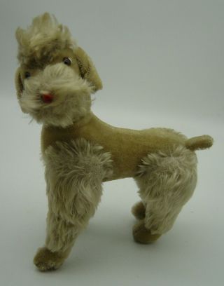 Vintage 50s/60s Steiff Beige Mohair Snobby Poodle Dog 24 Cm