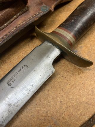 Rare 1940’s WWII Randall Springfield,  Mass NO.  1 Fighting Knife w/ Sheath 3