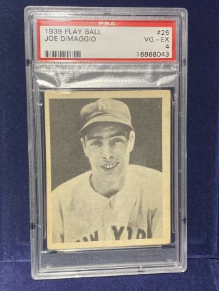 1939 Play Ball Joe Dimaggio 26 Vg - Ex Psa 4 Ny Yankees Hof Rc Rookie Card Rare