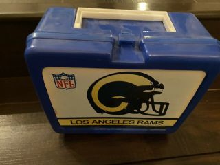 Rare Los Angeles Rams La Vintage Plastic Lunch Box With Thermos Nfl Tm