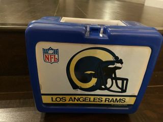 RARE Los Angeles Rams LA Vintage Plastic Lunch Box with Thermos NFL TM 2