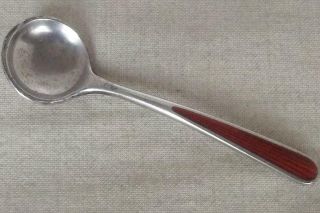 A Solid Silver & Enamel Norwegian Salt Spoon By N.  M.  Thune From Oslo.
